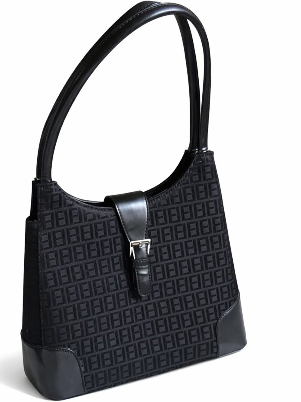 #8 Image Black Satin/Faux Leather Bag